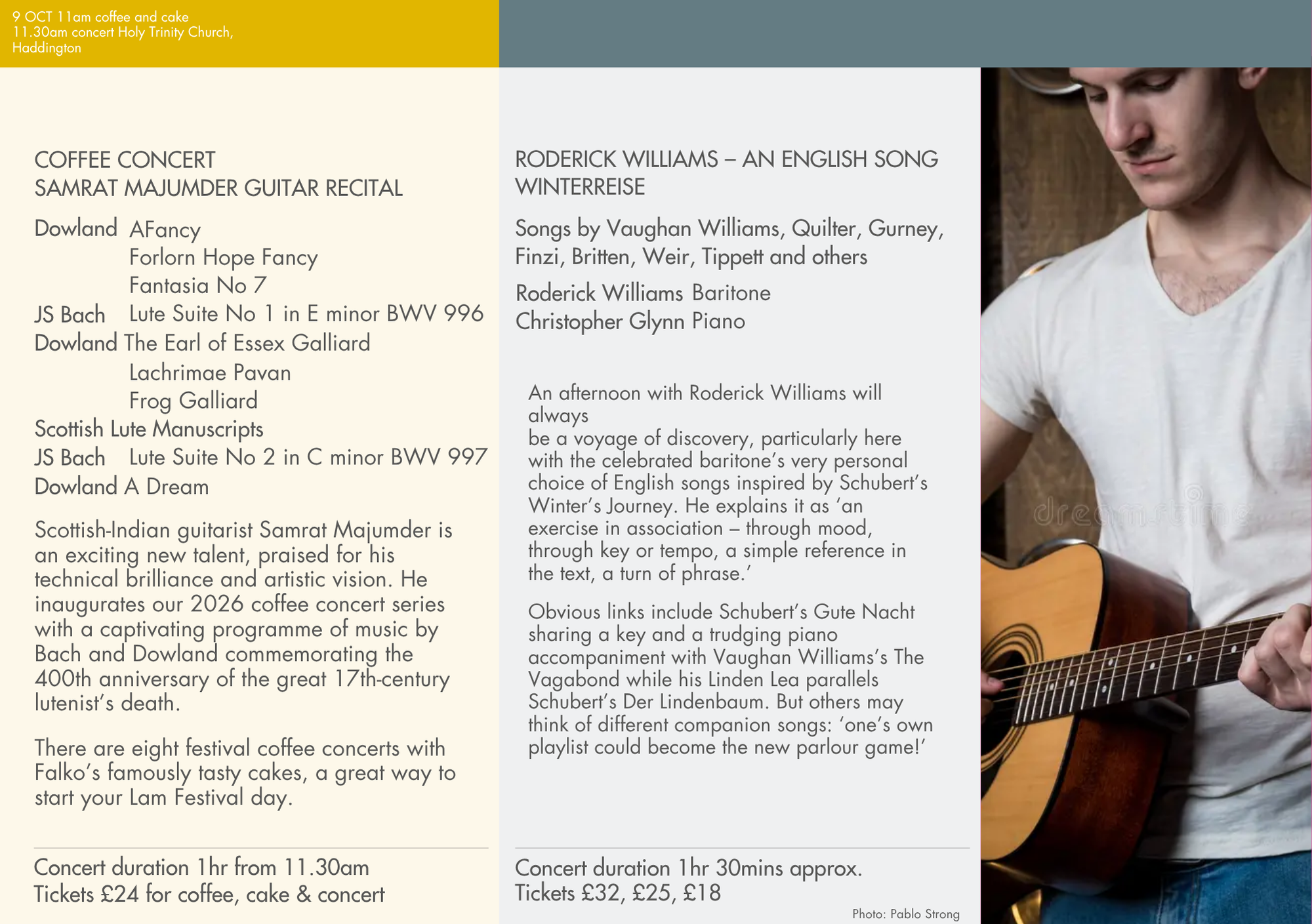 Guitar recital programme
