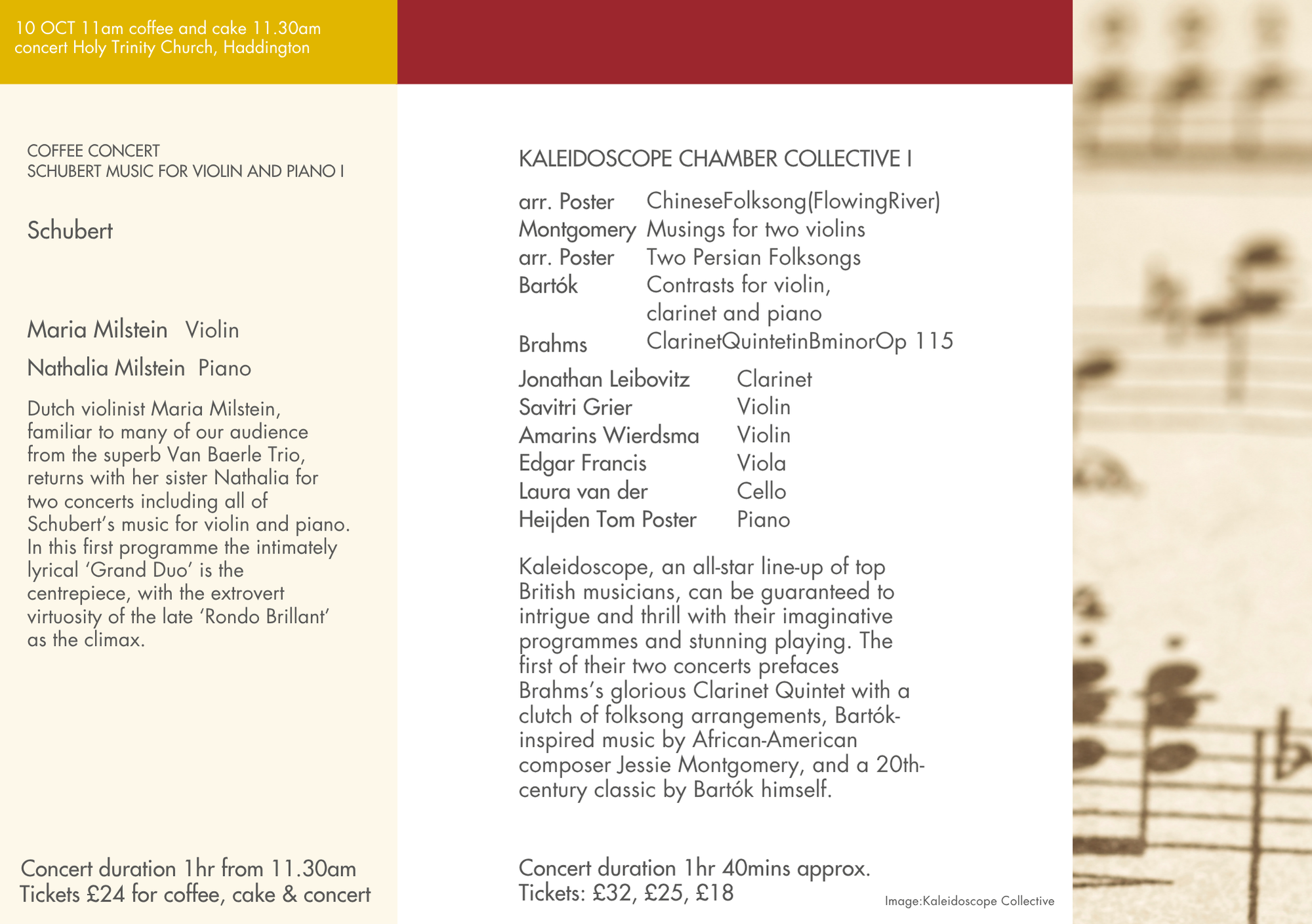 Kaleidoscope programme with a music manuscript