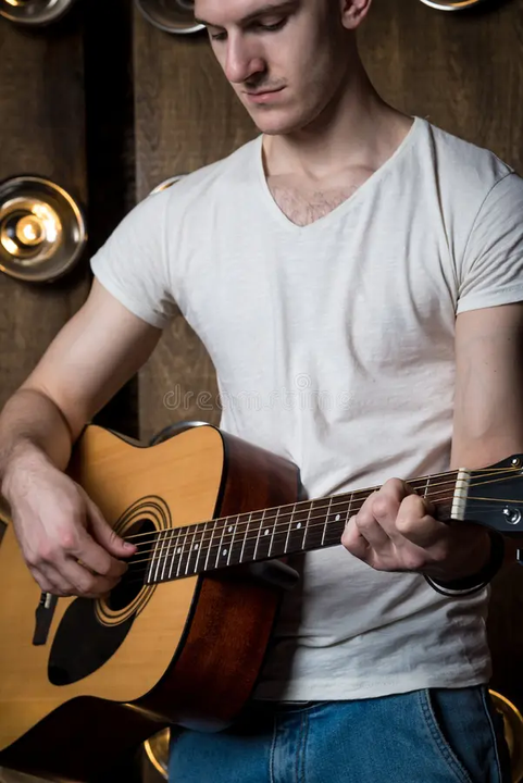 Samrat Majumder with his guitar